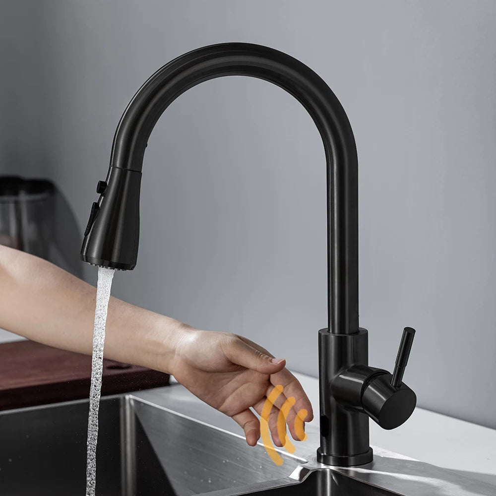 DQOK Touchless Infrared Sensor Kitchen Faucet Pull Out Sprayer