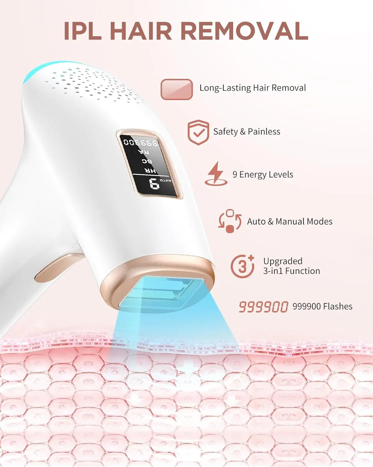 JOOYEE IPL Hair Removal Device Photoepilator Safe Painless Epilator