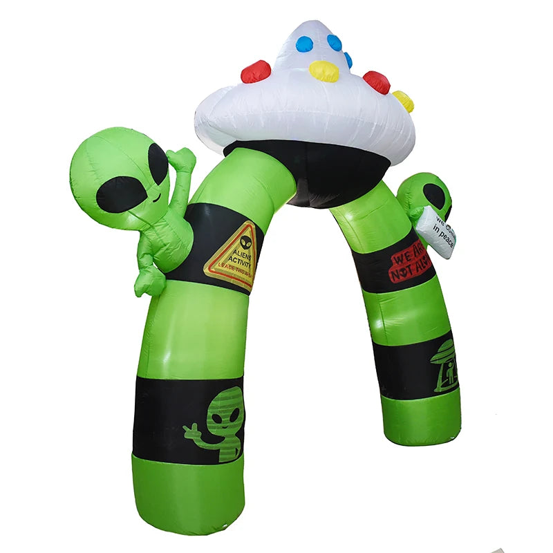 Halloween Inflatable Alien Archway With Built In LED Lights Outdoor