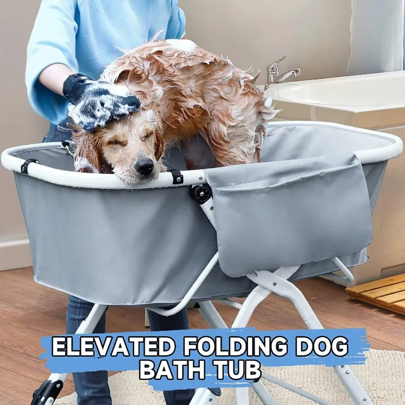 Dog Litter Foldable Elevated Pet Bathtub Stainless Steel