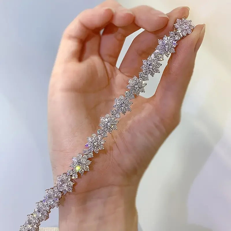 Moissanite S925 Sterling Silver Bracelet For Women Gift