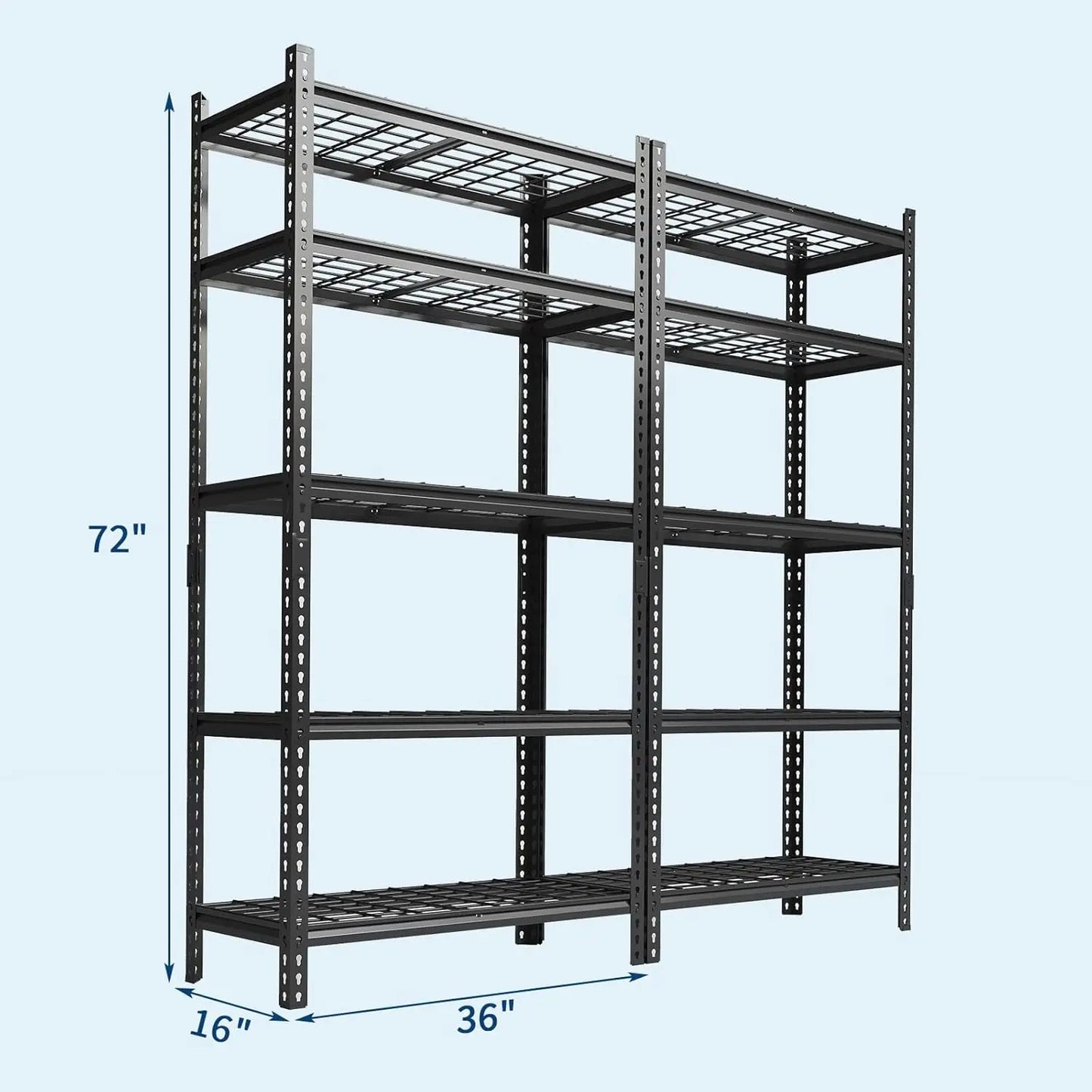 Twister.CK 5-Tier 2000lb Heavy Duty Metal Storage Shelving Unit