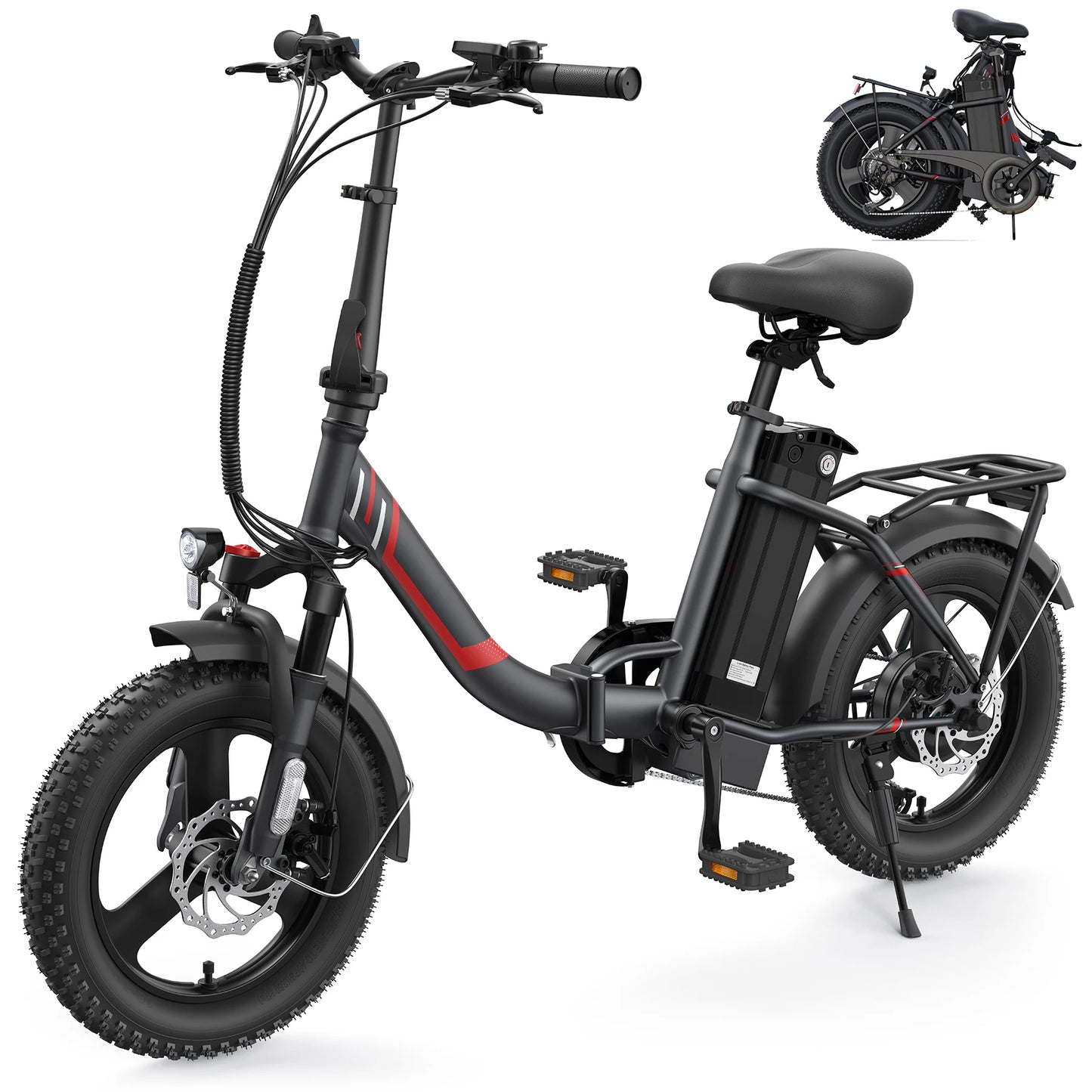 ViviFolded Folding Electric Bike 350W 48V Battery 20 MPH