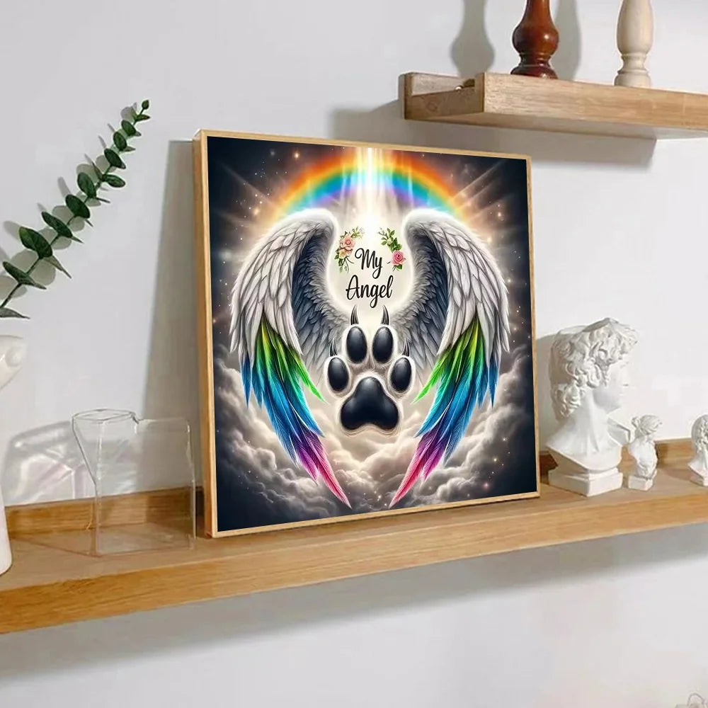 Wings Paint By Numbers For Adult My Angel Paws Diy Art Craft Kit HandPainted On Canvas Valentines Gift Home Decor Wall Art
