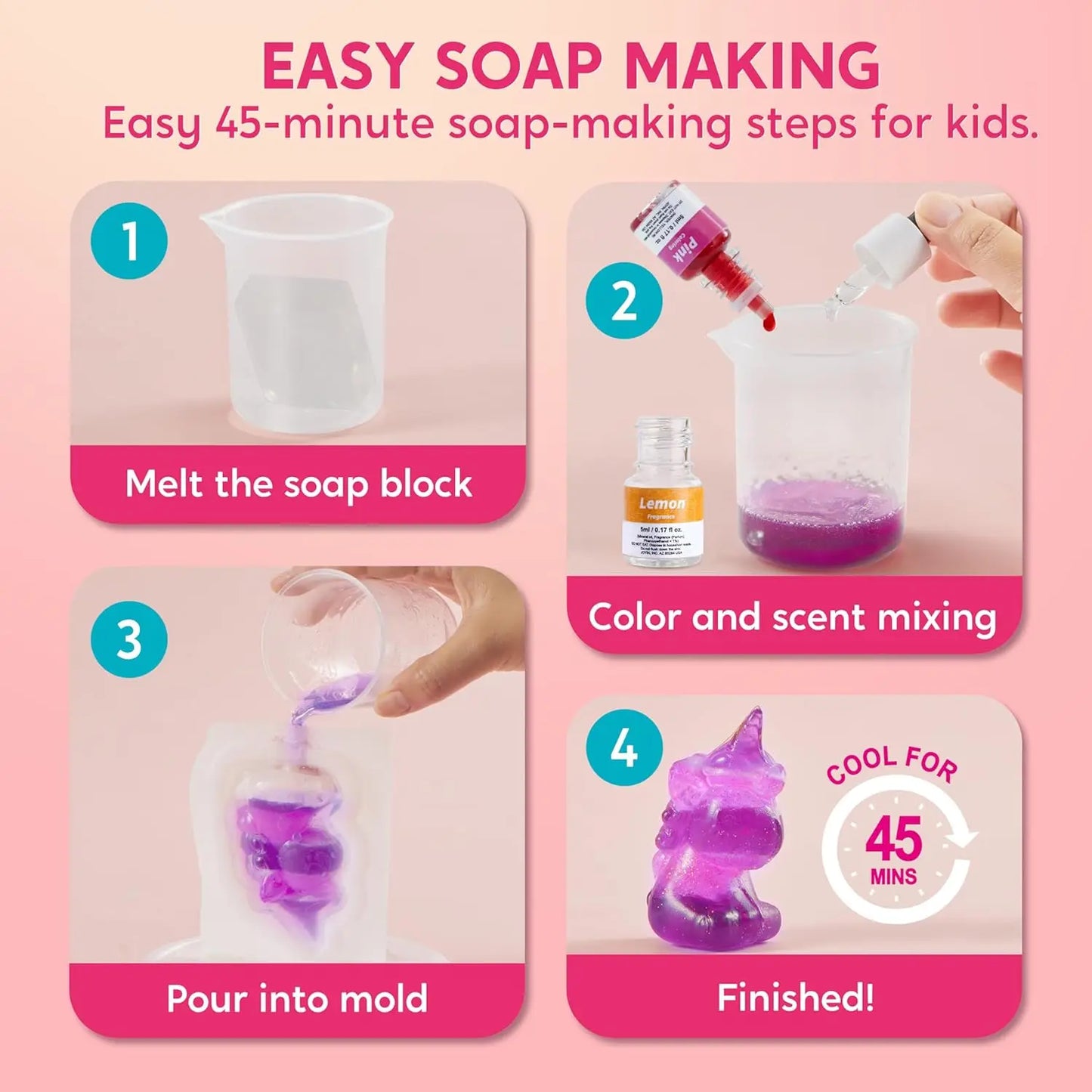 Joyfy Unicorn Soap Making Kit DIY for Kids and Teens