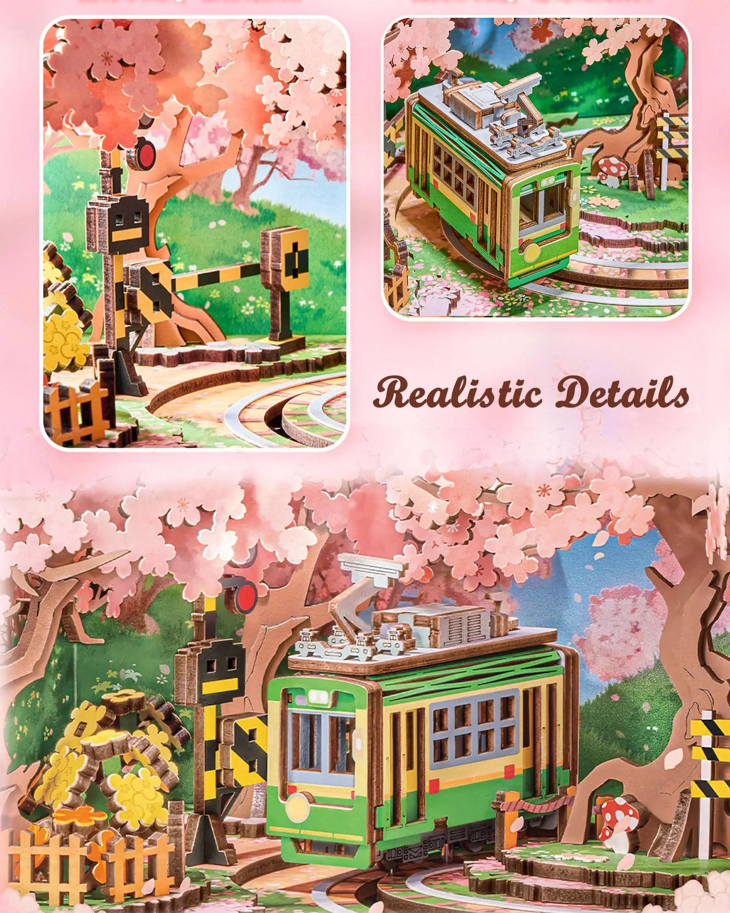 Robotime Sakura Tour DIY Music Box 3D Wooden Puzzle Lights