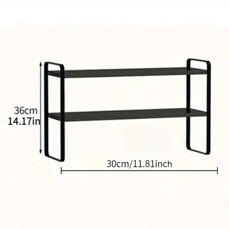 LUSQI 2 Tier Desk Shelf Storage Rack