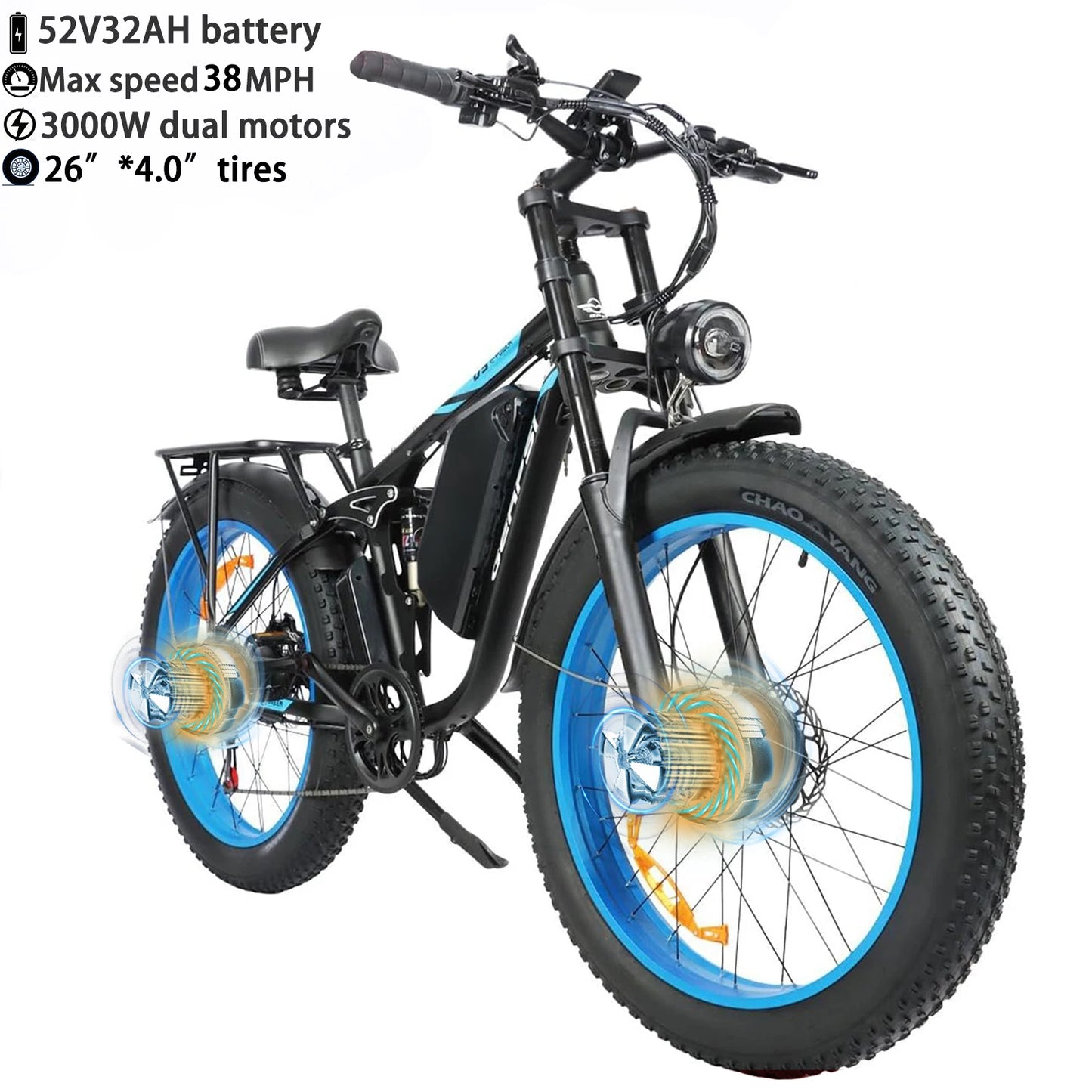 Baolujie Moto Electric Bicycle 1500 3000 5000W Peak