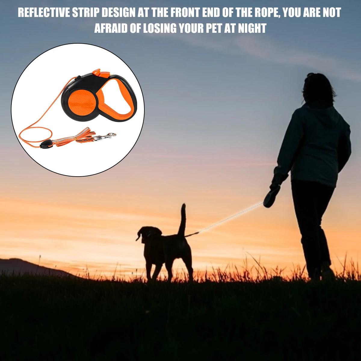 Willstar Retractable Dog Leash Heavy Duty With Reflective Tape