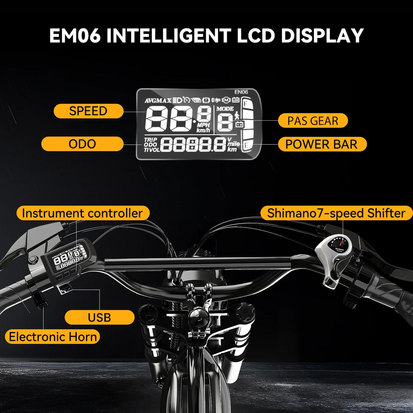 Aoango EK11 Outdoor Electric Bike 1600W 30 MPH Fat Tire All Terrain