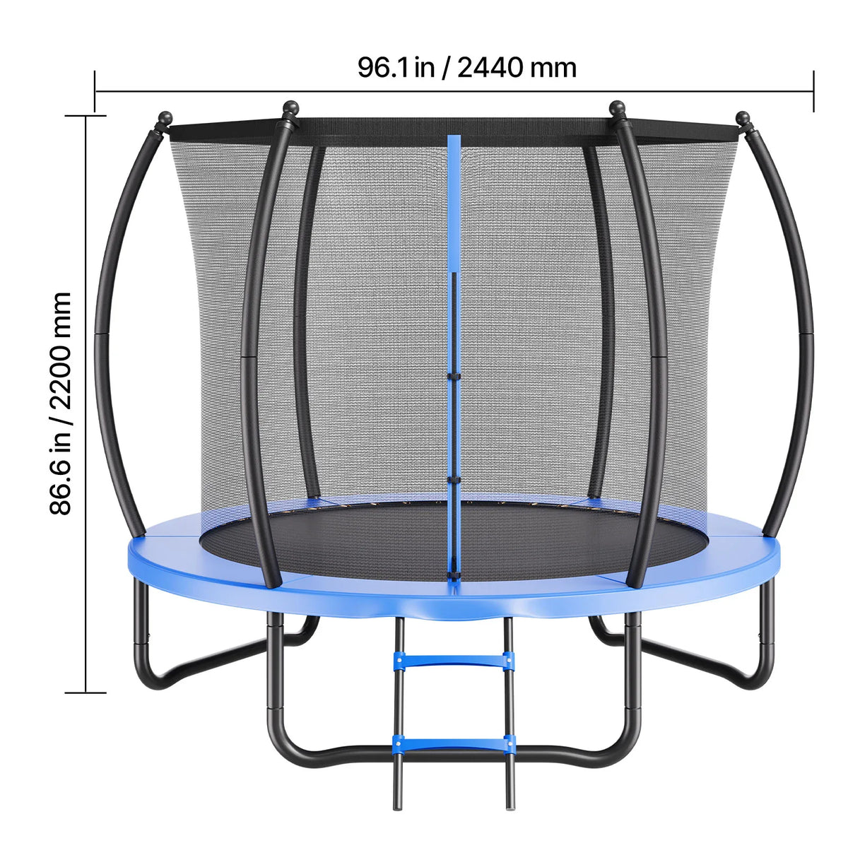 SucceBuy Outdoor Trampoline 8/10/12/14FT ASTM Approved with Enclosure Net & Thickened Pad Max 265/400/450 lbs for Kids & Adults