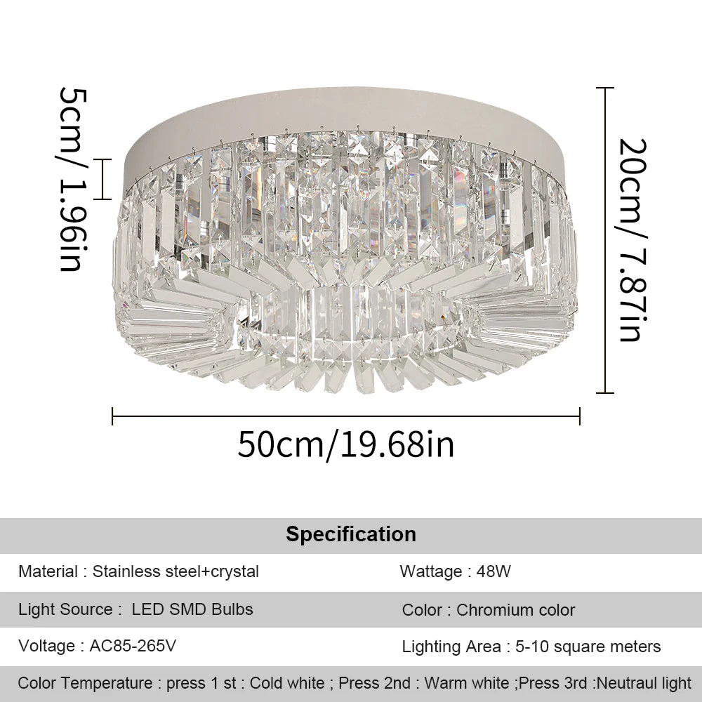 VETRULUS Crystal Ceiling Light Lux Modern Chandelier For Living Room