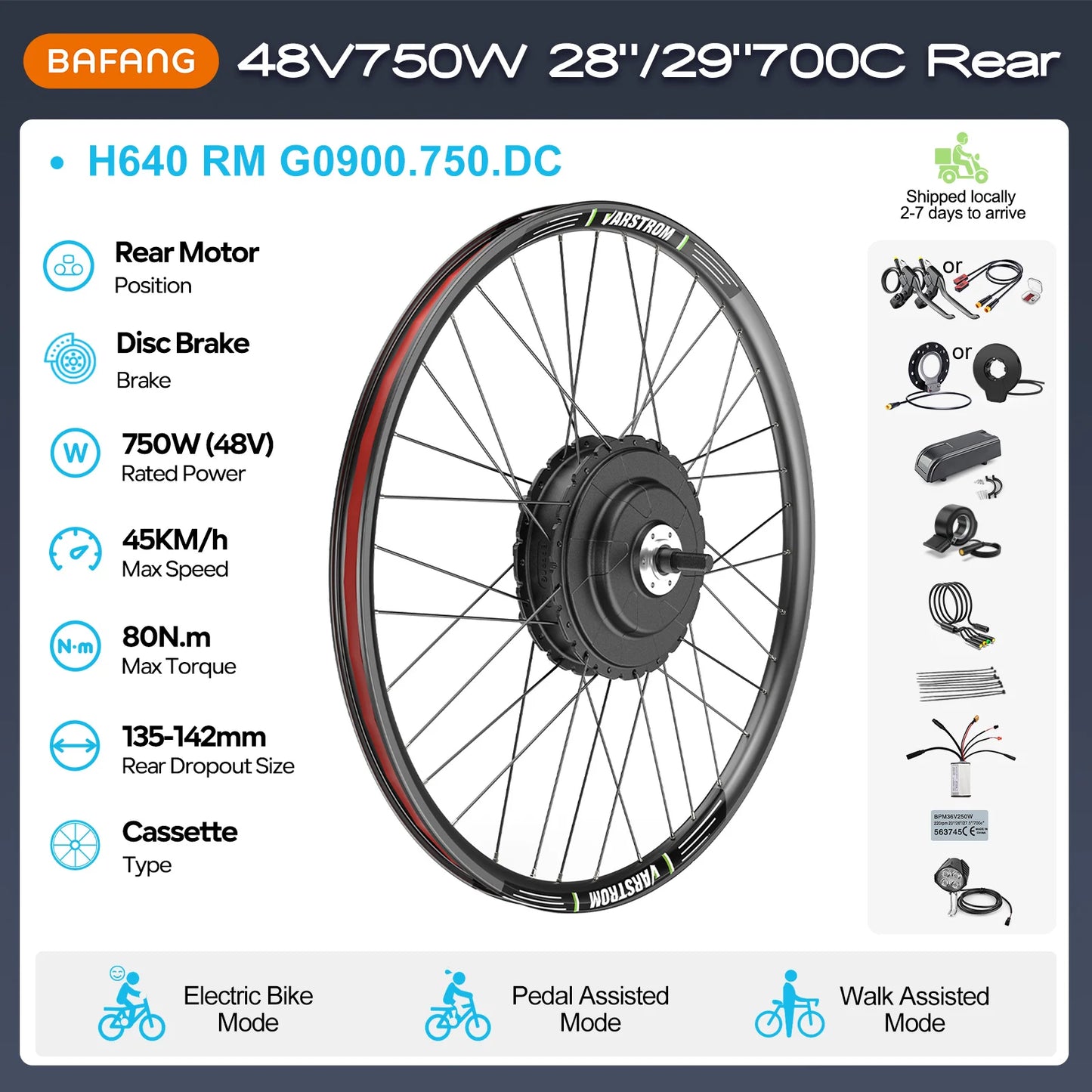 BAFANG Rear Hub Motor Kit 48V 36V Ebike Drive System