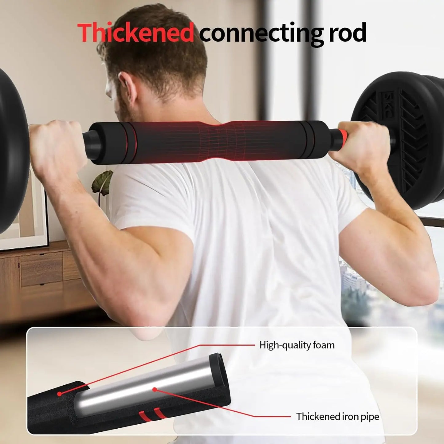 Adjustable Dumbbell Set 20-80lbs For Home Gym 4-In-1 Workout