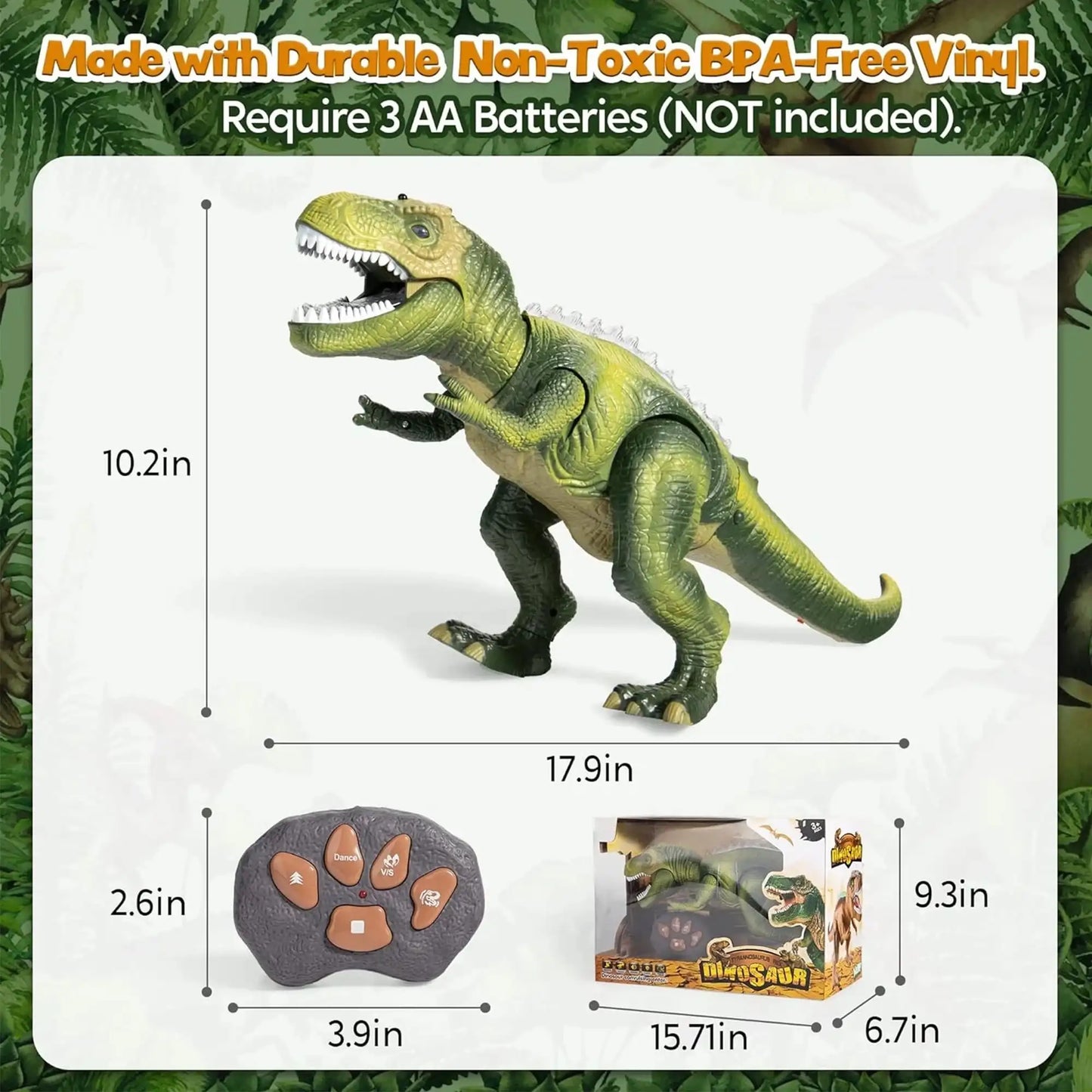 Joyfy Remote Control Walking Dinosaur Toy With Light And Sound
