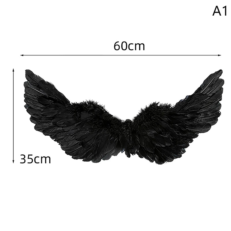 1Pc Kids Adult Party Swallow White Angel Feather Wings Wands Cosplay Elastic Straps Wedding Birthday Halloween Christmas