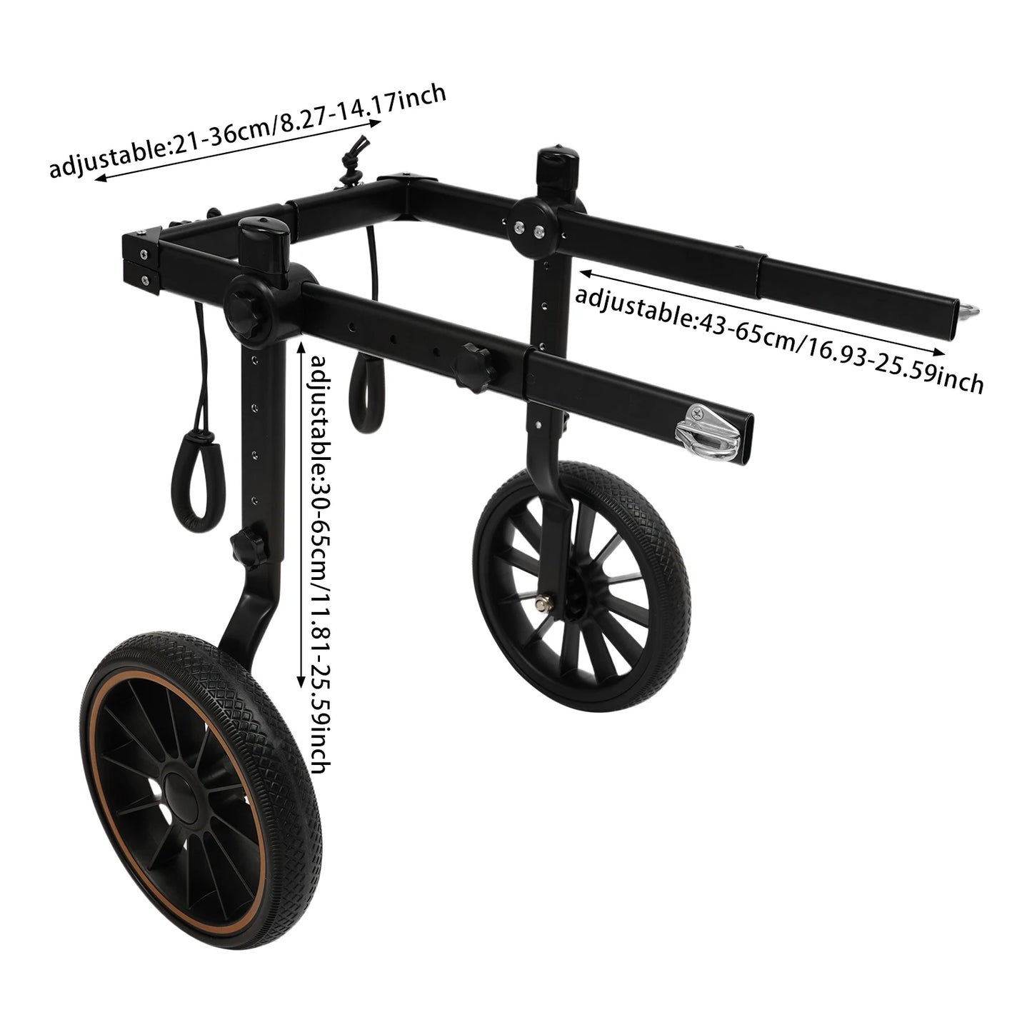 Bymaocar Adjustable Aluminum Dog Wheelchair For Hind Leg Support 65kg