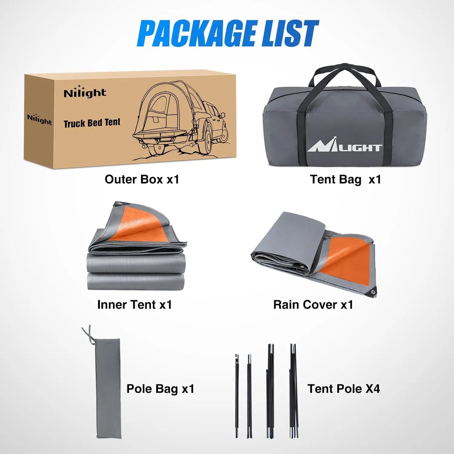 Nilight Truck Bed Tent Two Person Waterproof Camping