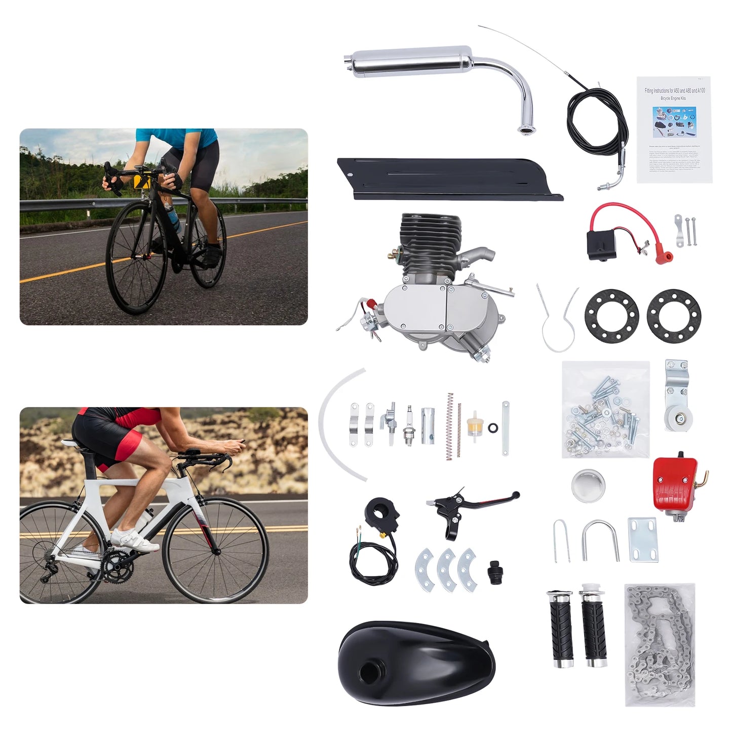 WenDissy 100cc Bicycle Engine Kit 2 Stroke Gas Motor