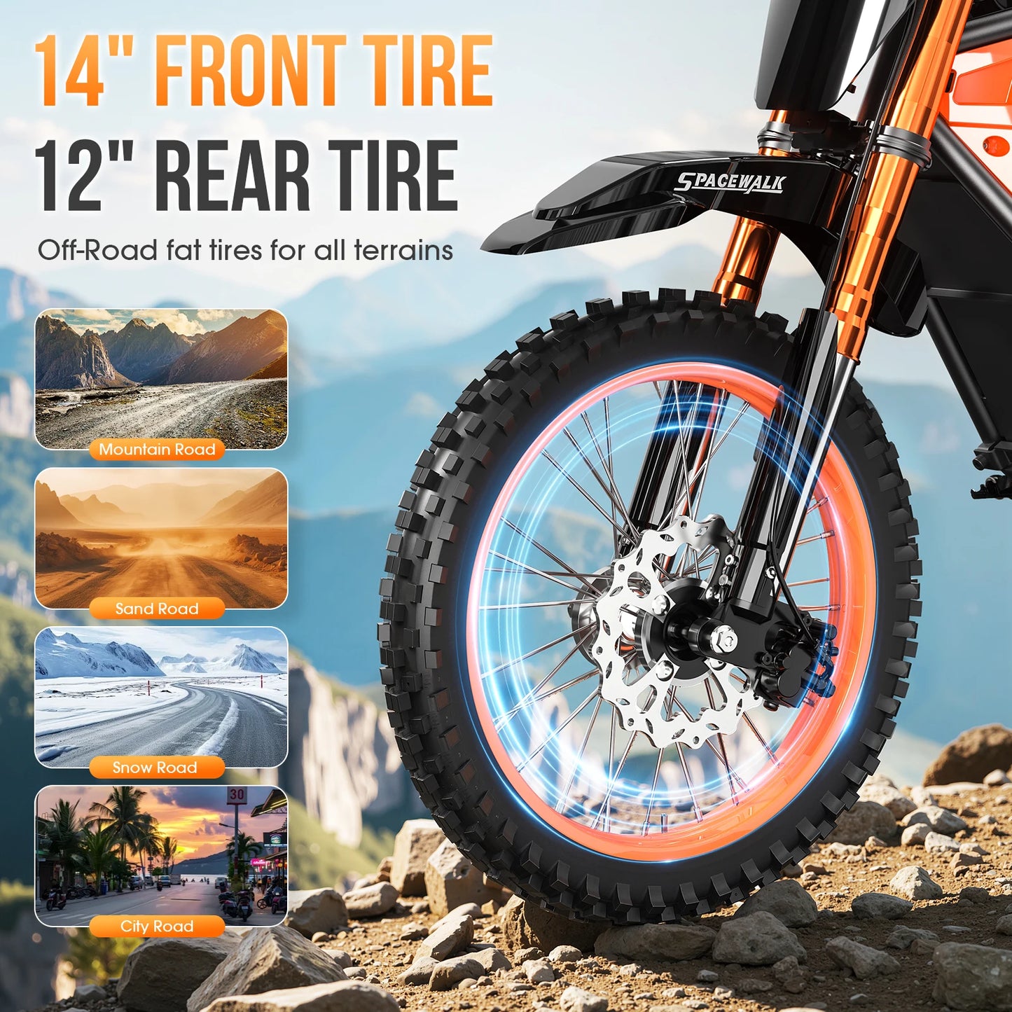 Eilleo Spacewalk EB007 48V Electric Dirt Bike 3000W Peak 37.5MPH