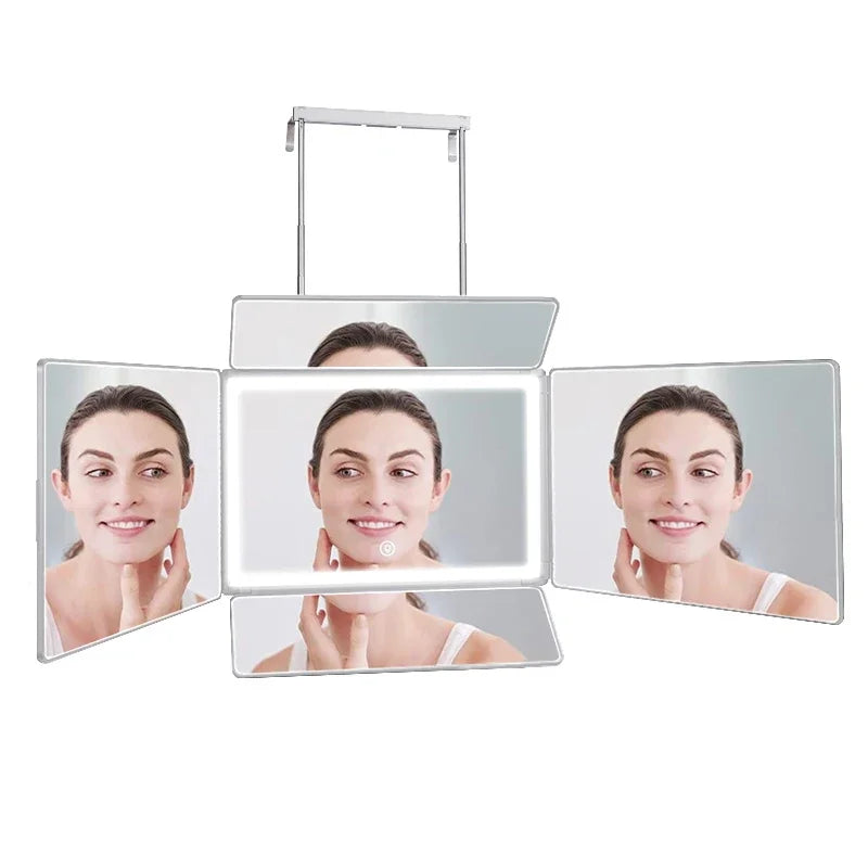360 Degree Self Haircut Mirror With LED Lights And Adjustable Height 5 Way