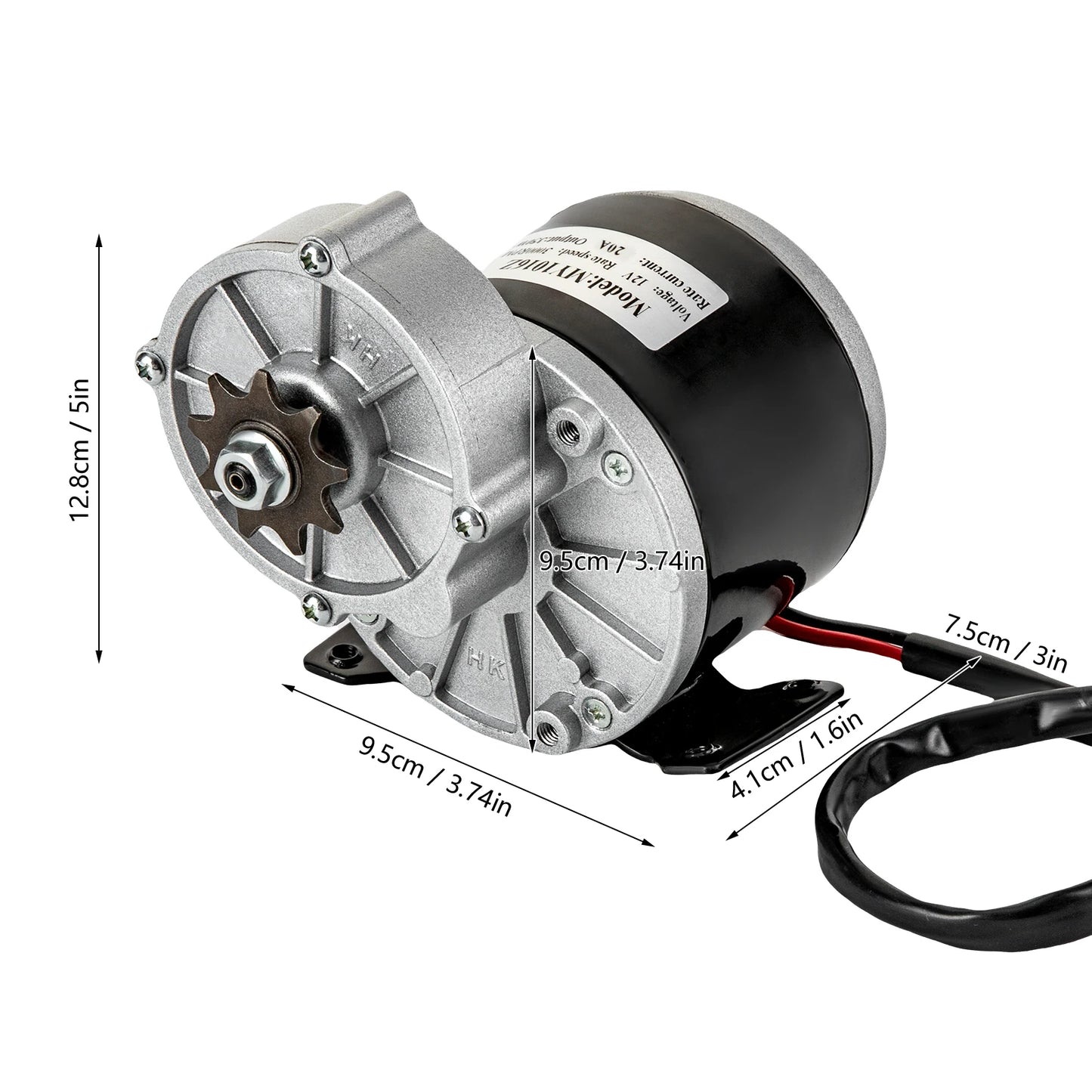 MY1016Z 250W 12V Gear Reduction Brushed DC Motor EBikes Scooters