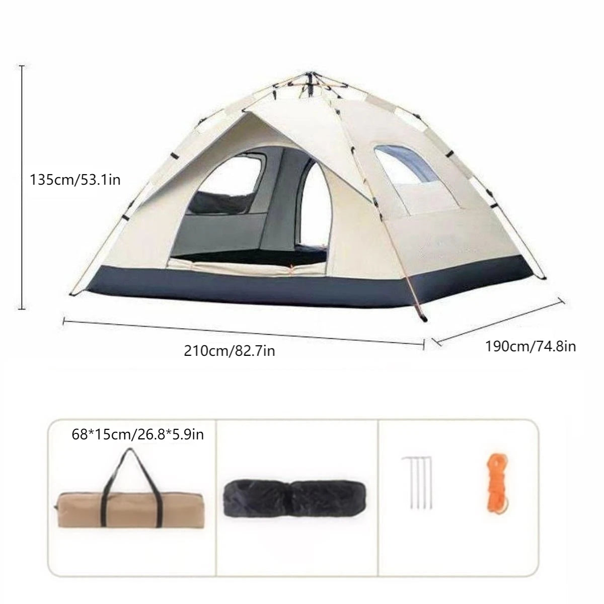 Pakicetus Outdoor Camping Tent Sunshade Shelter With Two Doors