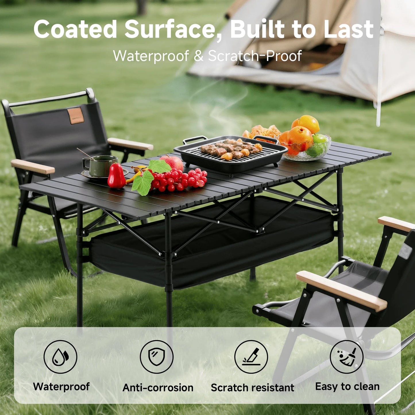 Lightweight Folding Aluminum Camping Table With Carry Bag