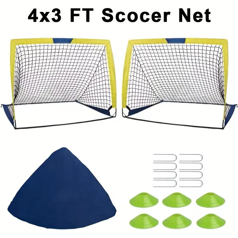 Durable Portable Soccer Goals With Reinforced Netting For Outdoor Practice