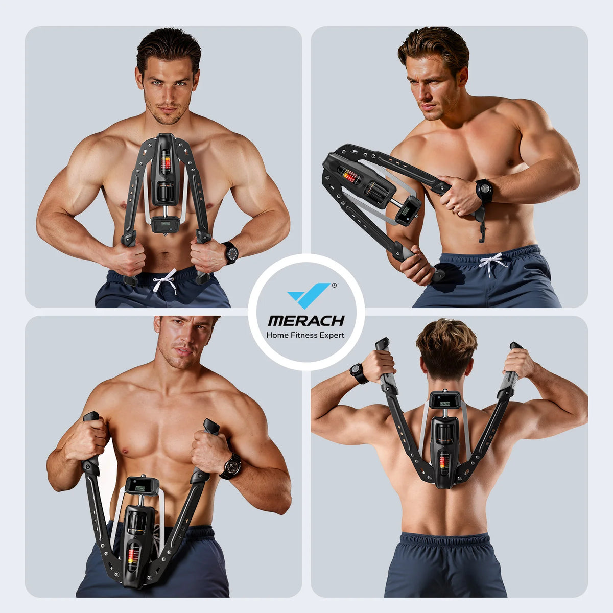 Merach Adjustable Hydraulic Arm Exerciser With Digital Rep Counter