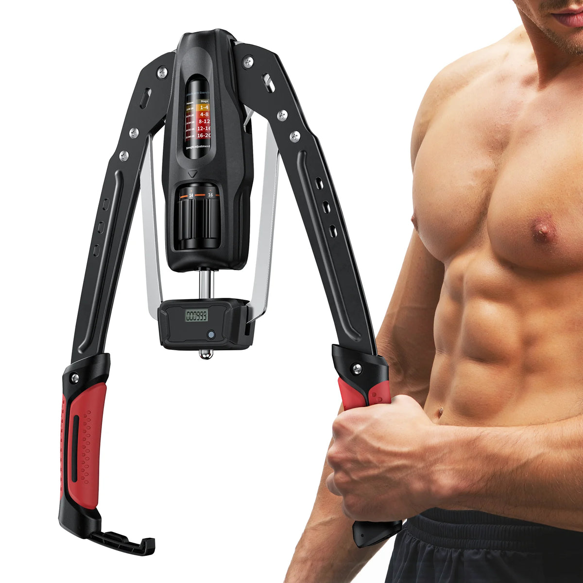 Merach Adjustable Hydraulic Arm Exerciser With Digital Rep Counter