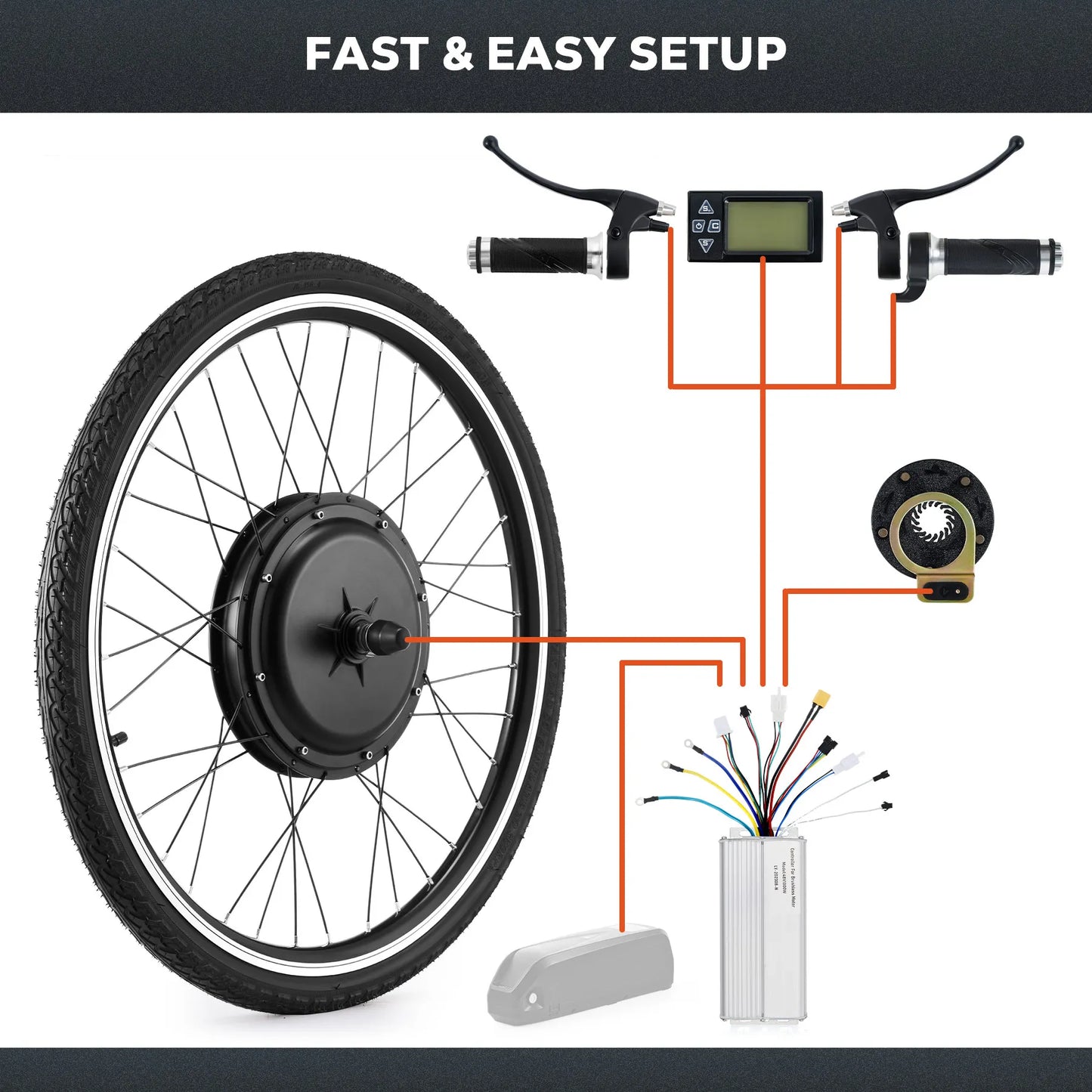 NONEDesign E Bike Conversion Kit With Rear Hub Motor Display