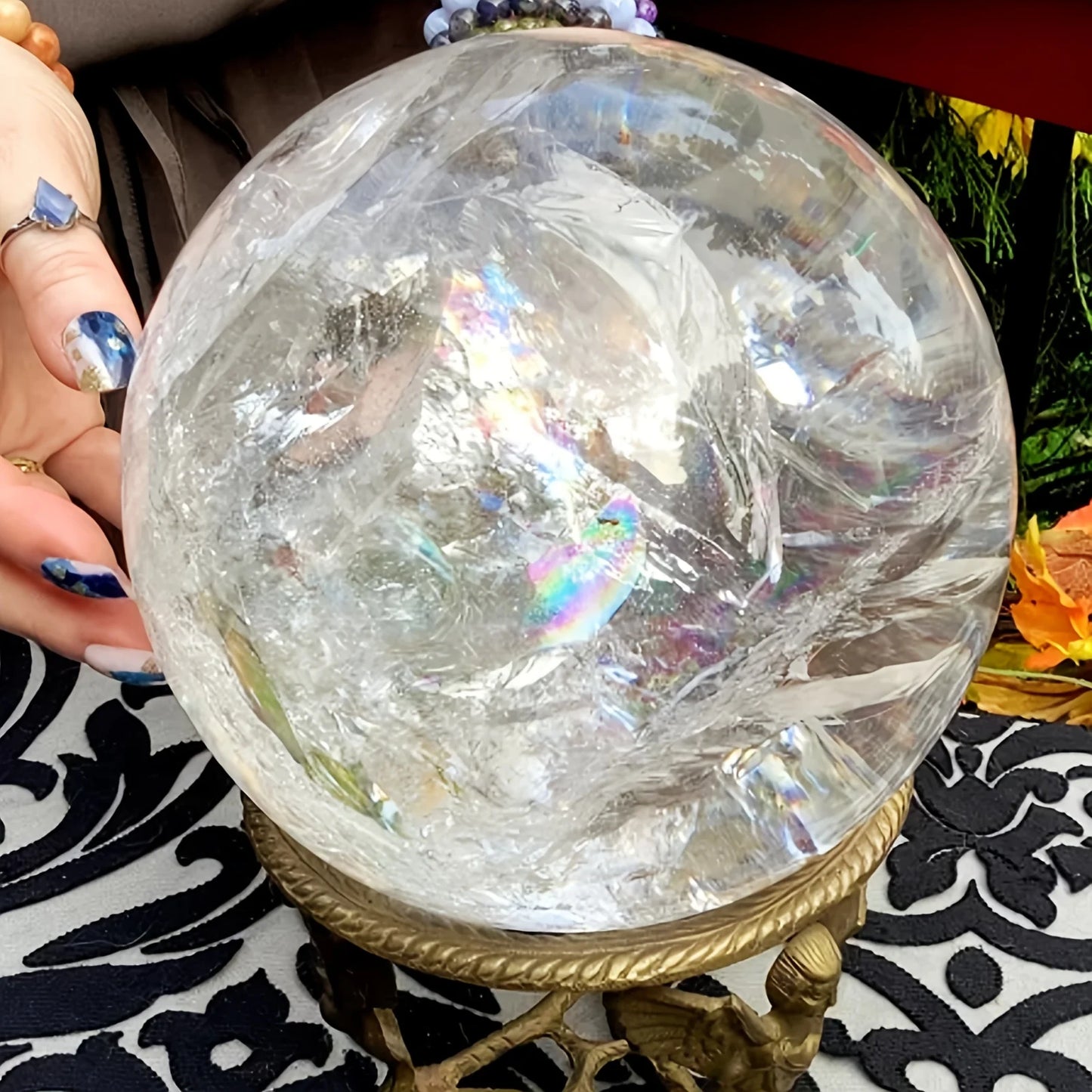 CrystalHola Clear Quartz Sphere Home Decor Gift