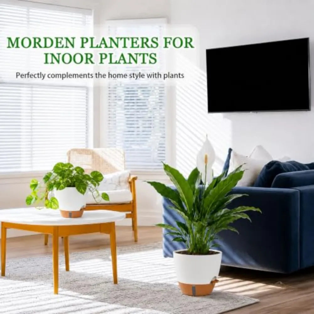 Indoor Outdoor Self Watering Pots with Water Level Indicator