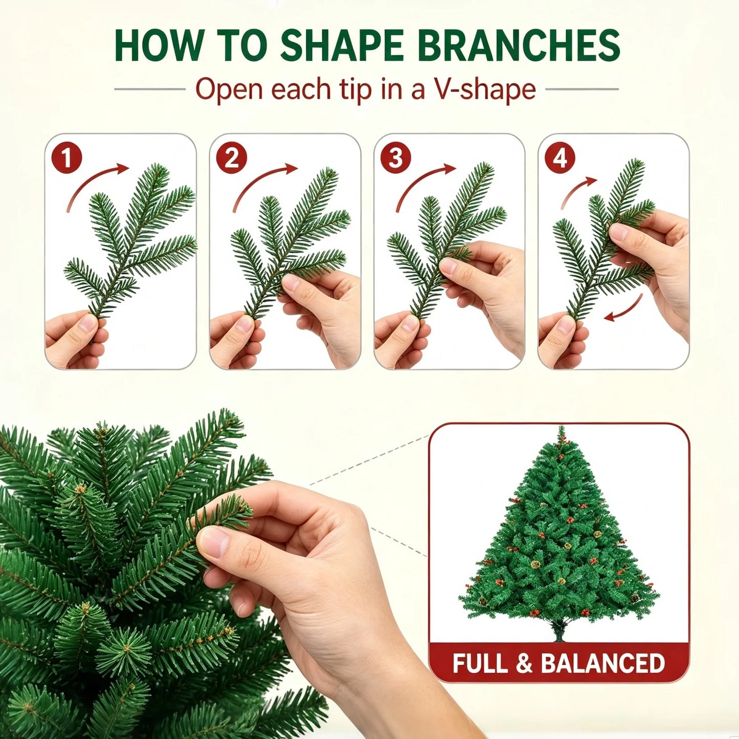 7ft Artificial Christmas Tree with Pine Cones & Red Berries, Hinged Fireproof PVC Xmas Tree with Metal Stand for Home Holiday Party Decor