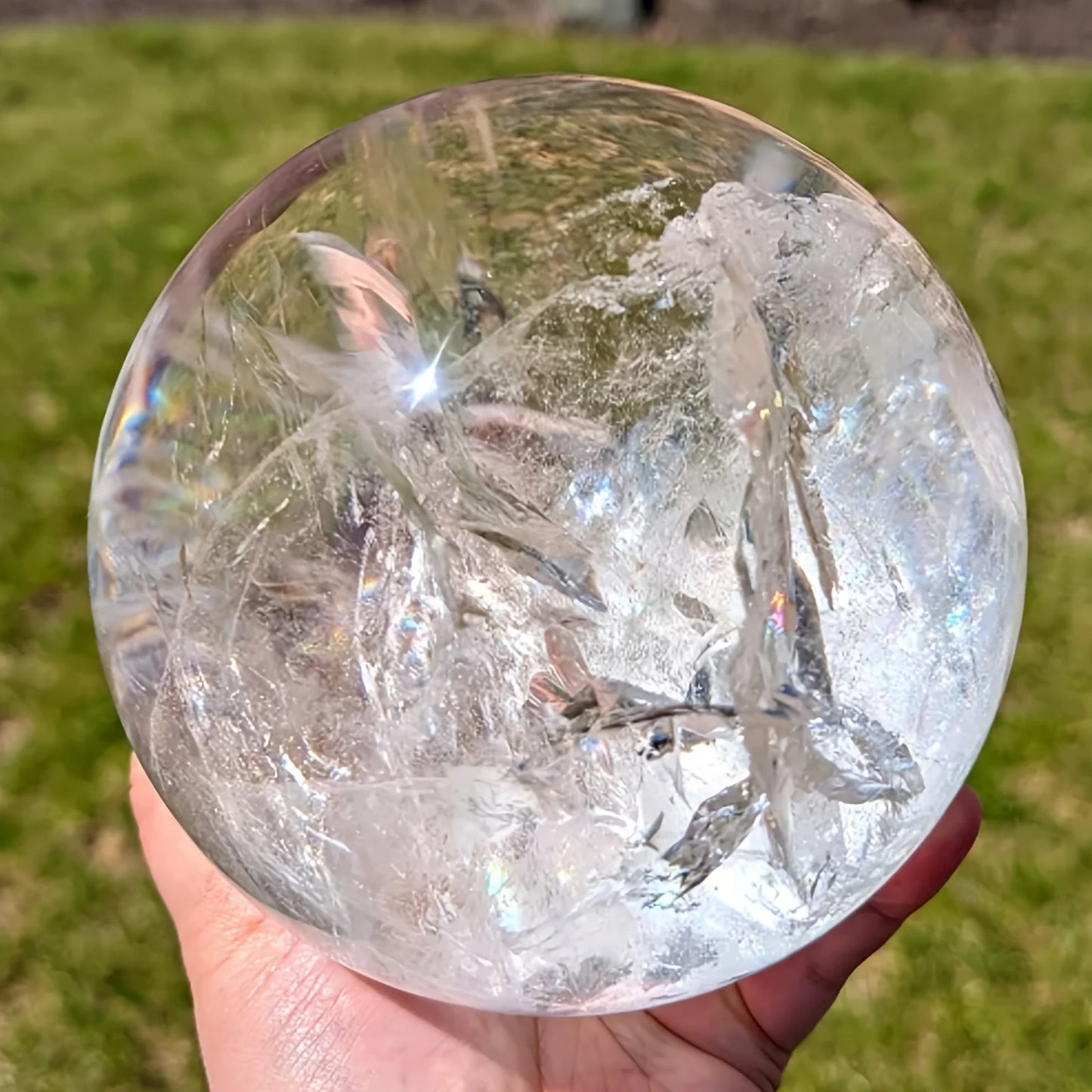 CrystalHola Clear Quartz Sphere Home Decor Gift