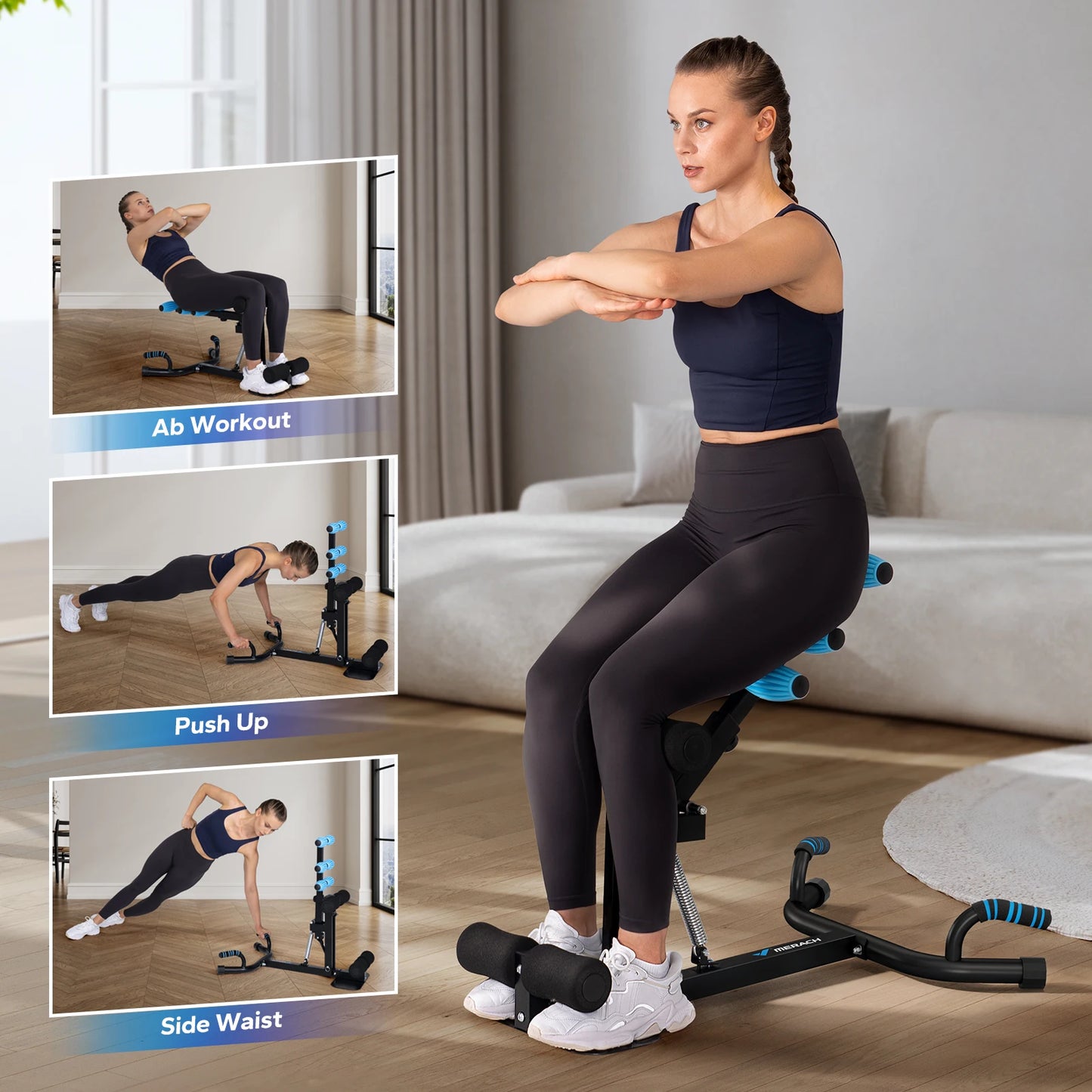 MERACH Deep Squat Machine Multifunction Workout Glutes Trainer