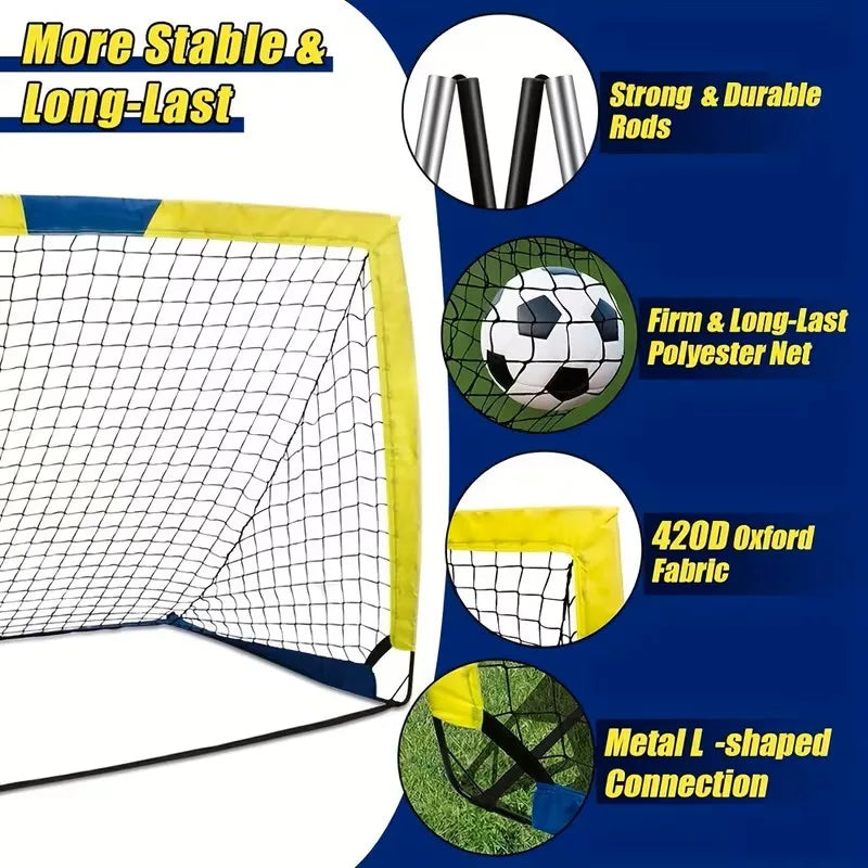 Durable Portable Soccer Goals With Reinforced Netting For Outdoor Practice