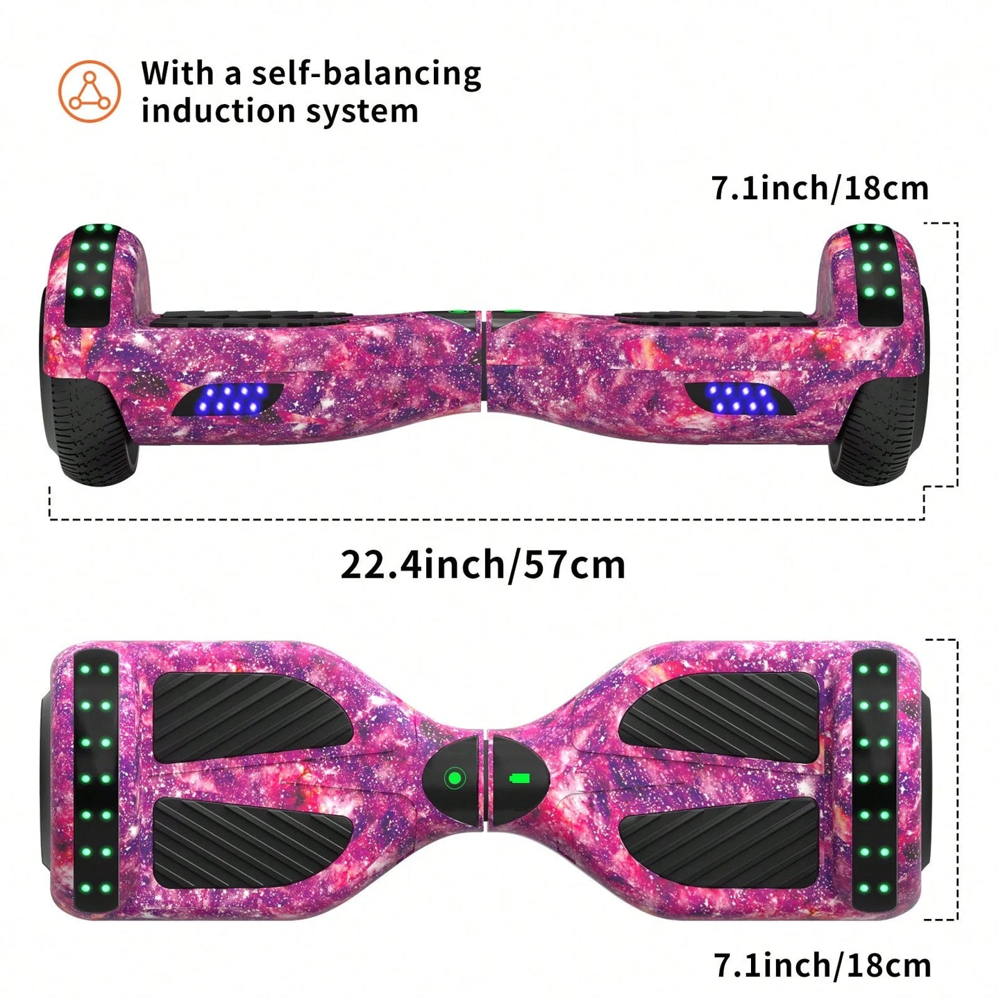 Simate 6.5 Inch Self Balancing Hoverboard With Bluetooth