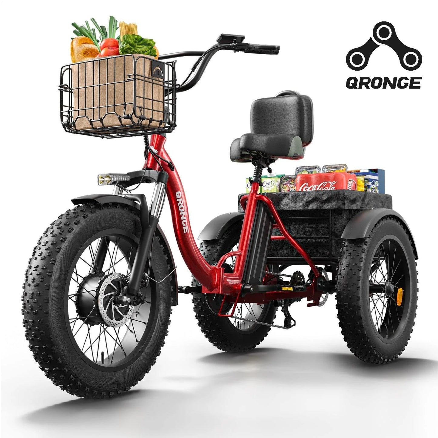 Qronge 960W Folding Electric Tricycle 36V 13.5Ah 50 Miles Range
