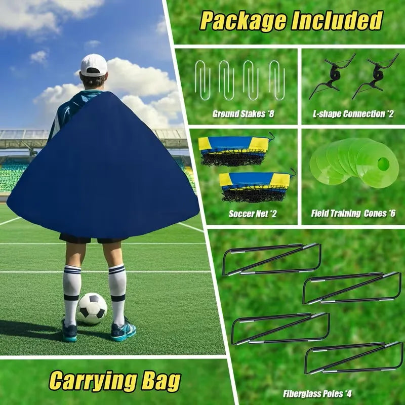 Durable Portable Soccer Goals With Reinforced Netting For Outdoor Practice