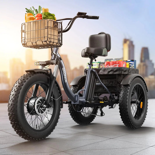 Qronge 960W Folding Electric Tricycle 36V 13.5Ah 50 Miles Range