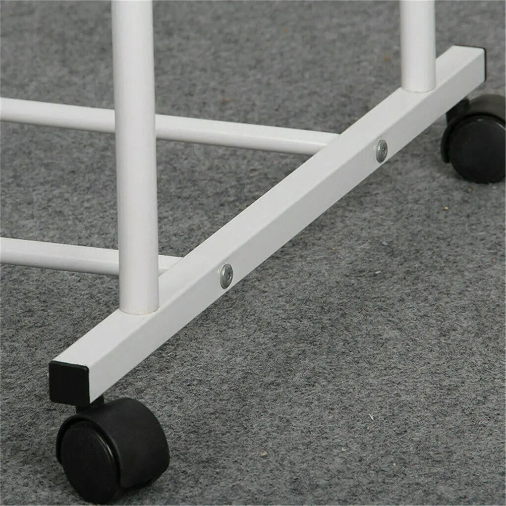 BINGOPAW Double Rail Rolling Clothes Rack and Shoes Storage Shelf