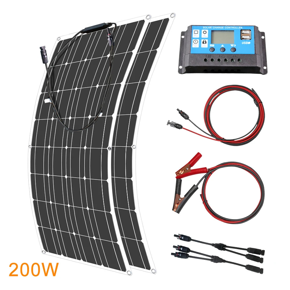 ASUNERGE Flexible 12V Monocrystalline Solar Panel For RV Boat