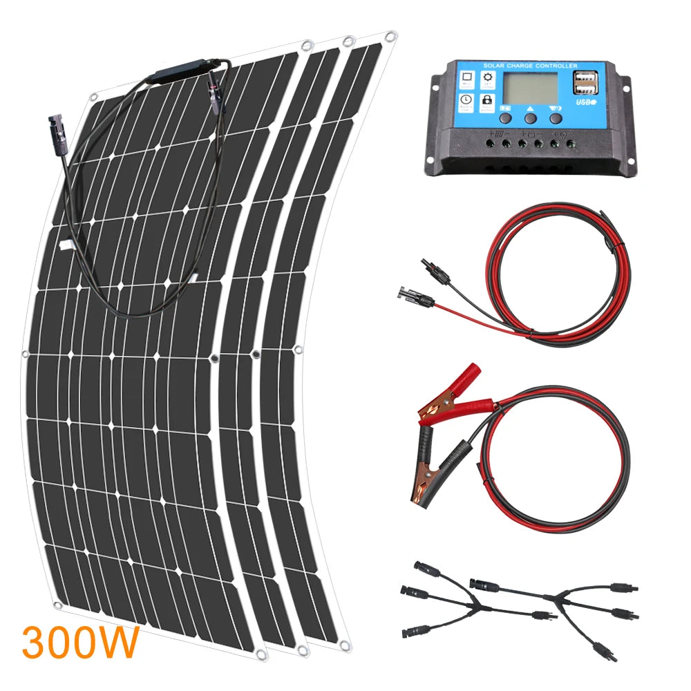 ASUNERGE Flexible 12V Monocrystalline Solar Panel For RV Boat