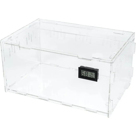 Acrylic Terrarium Tank With Temperature And Humidity Gauge For Reptile