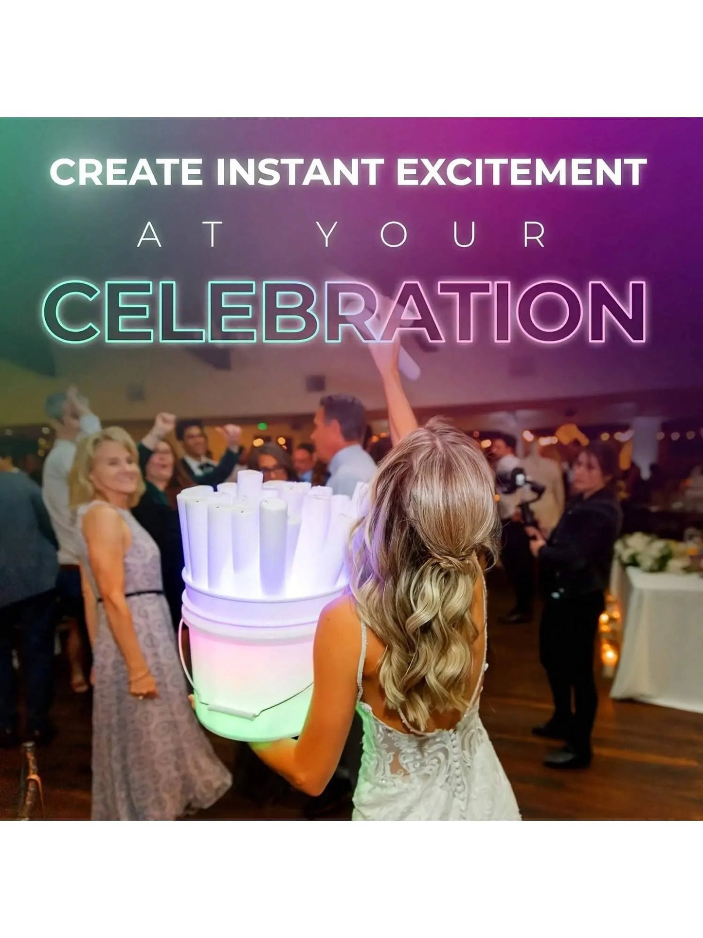 Foam Glow Sticks Vibrant Electric Multicolor RGB 30/100 Pcs LED Light Up Foam Batons With 3 Flashing Modes For Weddings Dances Concerts Birthday Halloween Christmas Party Supplies Party Favors Nightclub Rave Props Accessories