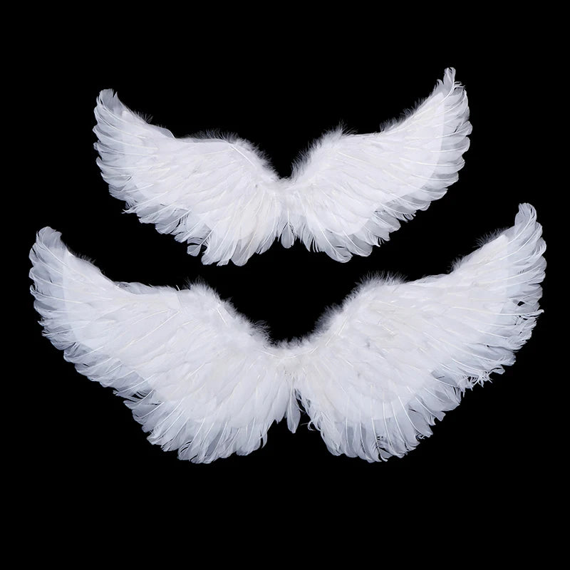 1Pc Kids Adult Party Swallow White Angel Feather Wings Wands Cosplay Elastic Straps Wedding Birthday Halloween Christmas