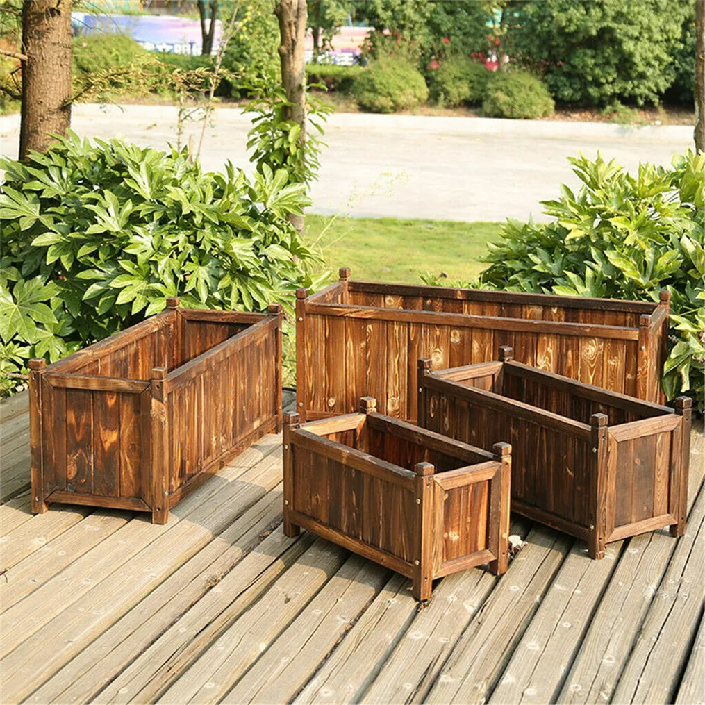 Wooden Raised Garden Bed Planter Box for Herbs and Vegetables