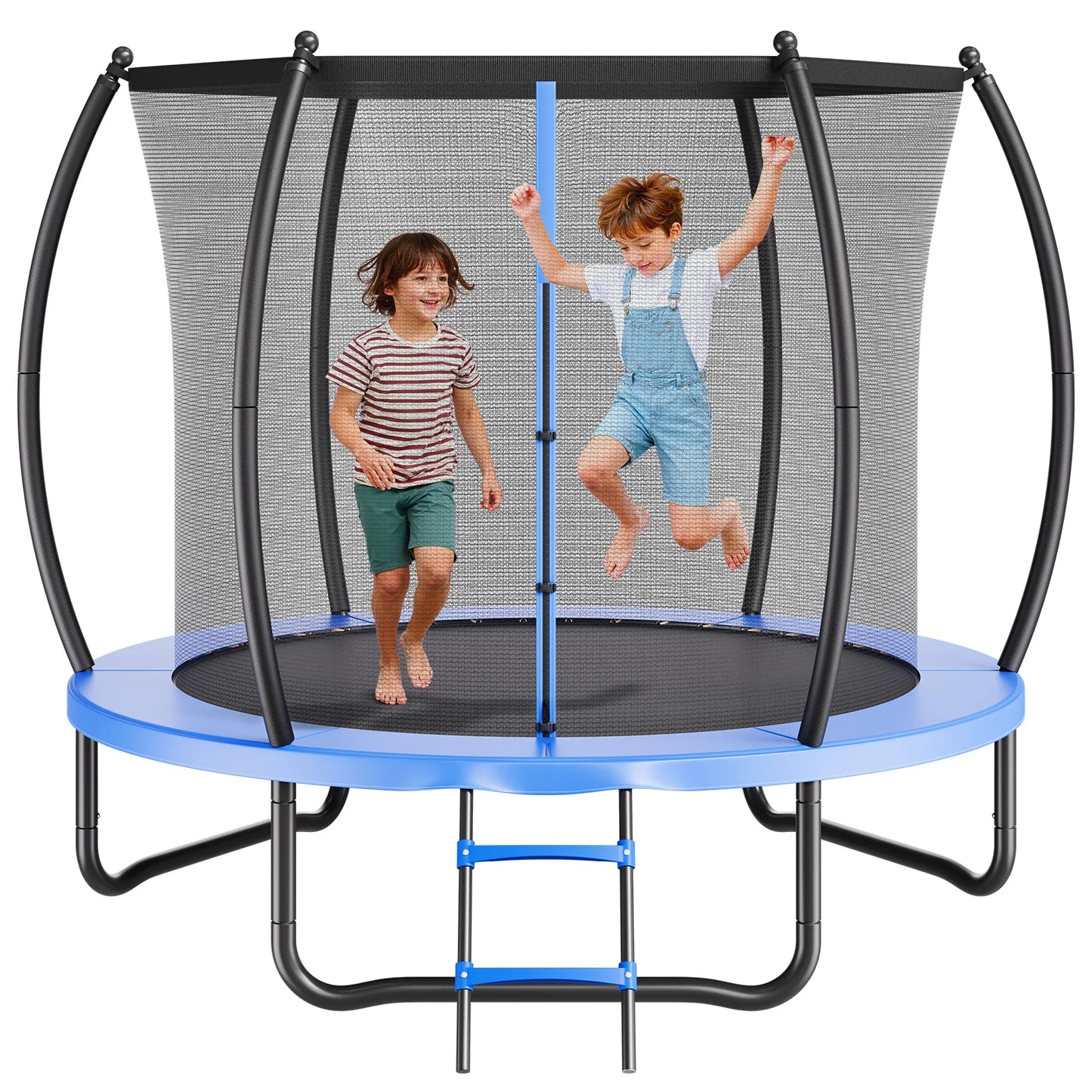 SucceBuy Outdoor Trampoline 8/10/12/14FT ASTM Approved with Enclosure Net & Thickened Pad Max 265/400/450 lbs for Kids & Adults